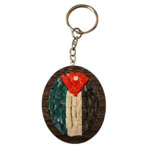 Jordan Flag Mosaic Keychain – Handmade Natural Stone