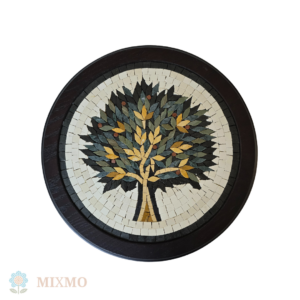 Olive Tree Mosaic Wall Art – Handmade Natural Stone 30×30 cm | MixMo