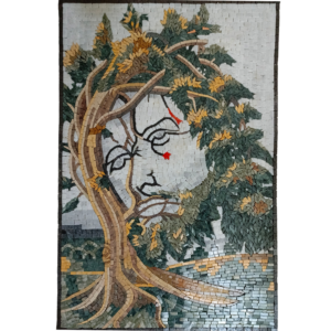 The Face of Jesus in a Tree – Mosaic Wall Art