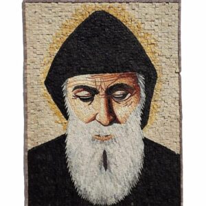 Saint Charbel Handcrafted Marble Mosaic Icon